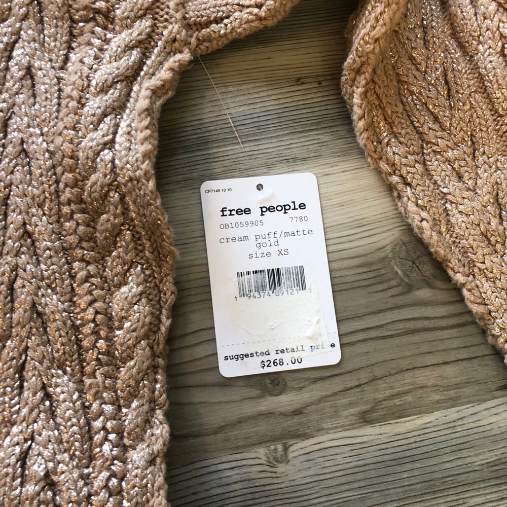 Free People Good As Gold Cable Knit Tunic Sweater - Picture 6 of 8